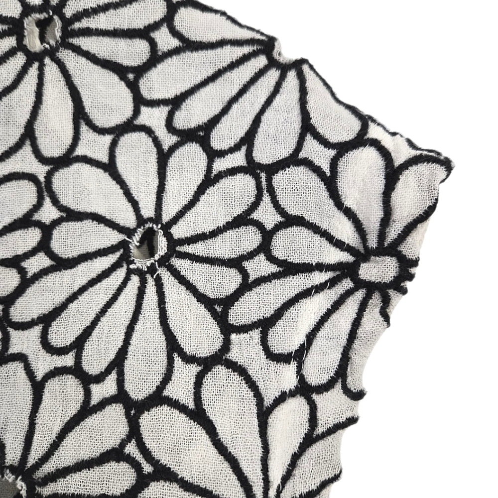 Free People Floral Embroidered Top in Black/White - Picture 3 of 10